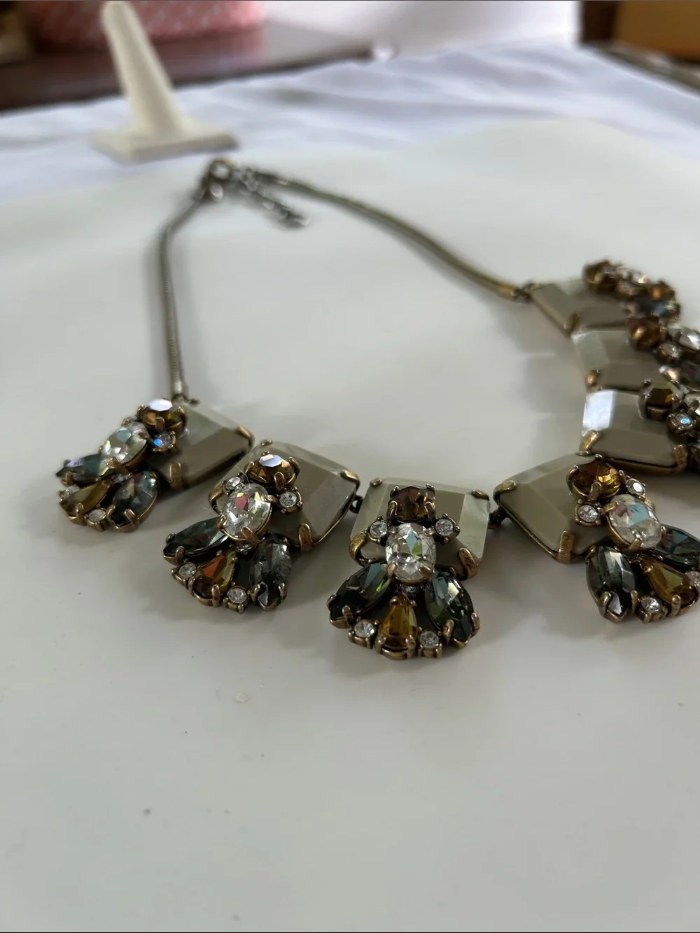 J. Crew Enamel & Rhinestone Cluster Statement Necklace